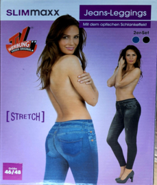 Stretch jeans leggings Slimmaxx - blauw & zwart