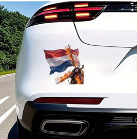 6x Sticker Nederland Molen in vlammen