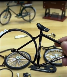 Diy zelf bouwen retro fiets met bewegende delen - schaal 1:10