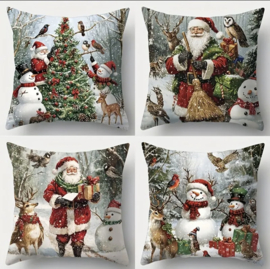 Kerst kussenhoes - set van 4 - Classic