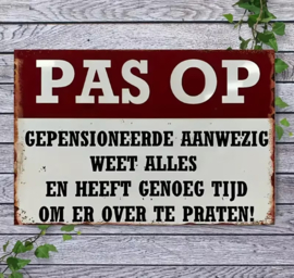 Tekstbordje Gepensioneerd - pensioen kado
