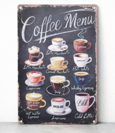 Tekstbord Coffee Menu 20x30 cm