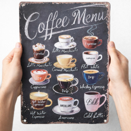 Tekstbord Coffee Menu 20x30 cm