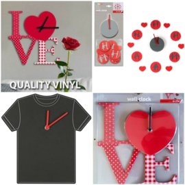 Muur klokken O'Deco Love Signs - T- Shirt - Hart