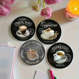Set van 6 koffie koffie coasters - Onderzetters