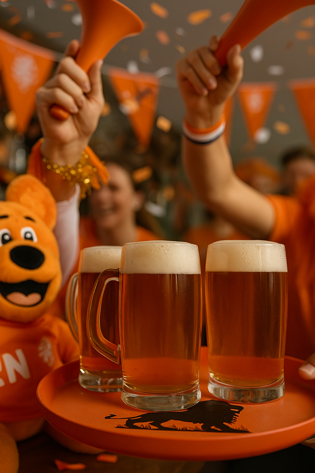 Dienblade oranje leeuw