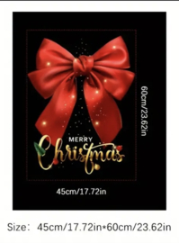 Kerst raam decoratie sticker Rode strik