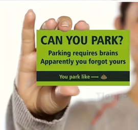 Parkeerkaartje voor foutparkeerders - Forgot your brains?
