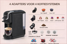 4 in 1 Koffiemachine Caffelfe-CM2005  Nespresso Dolce Gusto Koffiepads