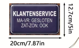Tekstbordje klantenservice  humor