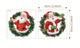 Kerst raam decoratie sticker Kerstman 2 - stuks