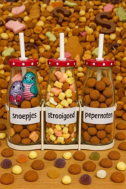 Flessenrek met 3 glazen flessen - Winter Kerst Sinterklaas  inspiratie