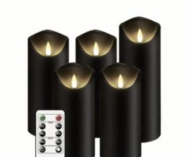 5 - delige led kaarsen set met afstandsbediening