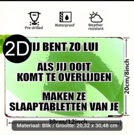 Tekstbordje humor