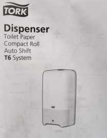 Tork T6 toiletrol houder - wit