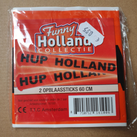 2 opblaas sticks oranje