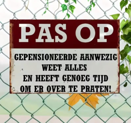 Tekstbordje Gepensioneerd - pensioen kado