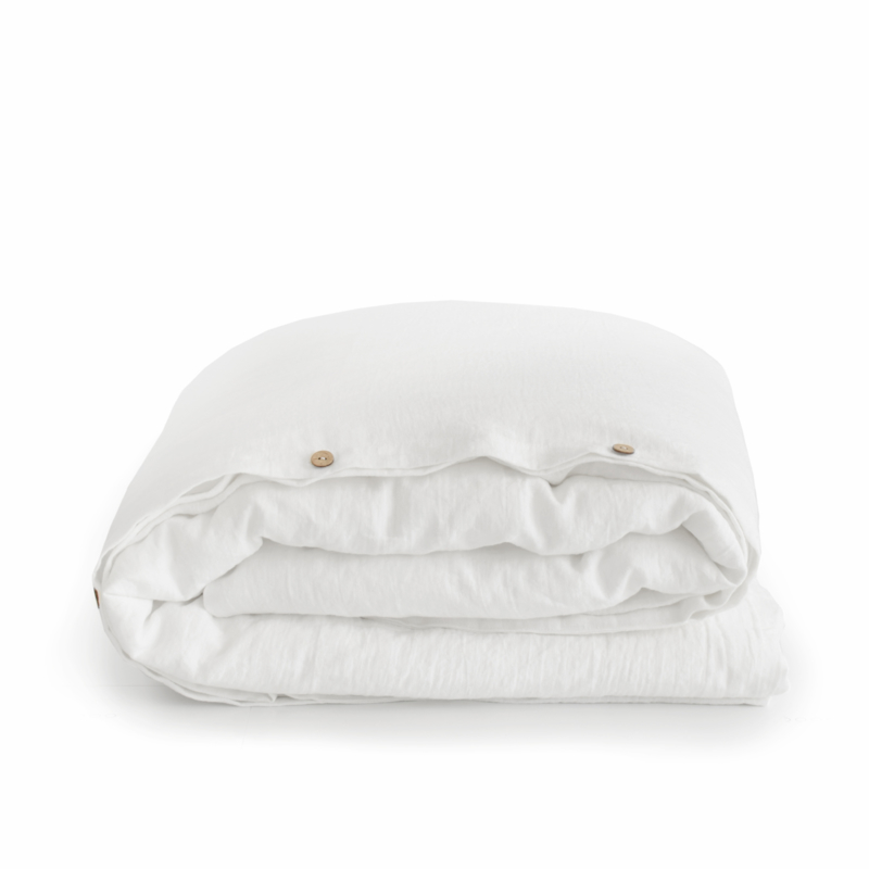 Linen Duvet Cover Set Pure White Sizes 140 X 200 Sizes 50 X 60