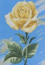 Gele Roos op Blauw - Yellow Rose on Blue