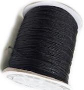 Satin cord - black - 2 mm