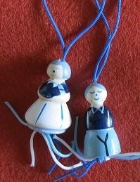 Delft blue wooden Luck Dolls - 3 cm