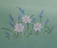 Dekservet met margrieten - groen - Small tablecloth with daisies - green