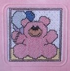 Mill Millie - Card - Pink Bear - aida