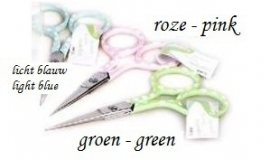 Scissors, fine - pastel - polkadot green - 9 cm