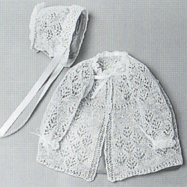 Kant breiwerk - Jasje en Muts - Cobweb lace Jacket & Bonnet