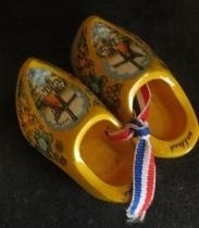 Wooden shoes - yellow with windmill - small