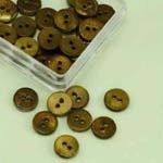Buttons - Mother of Pearl - round - brown - 10 mm
