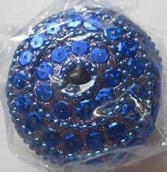 Doosje rond met pailletten - blauw - Little box round with sequins - blue