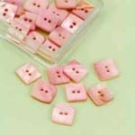 Knopen parelmoer vierkant - roze - 10 mm - pink - Buttons Mother of Pearl