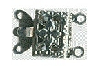 Clasp 2-rows - silver - 7 x 10 mm, 2 pcs