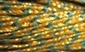 Gevlochten koord, goud met groen -  3 mm- Plaited Cord gold with green