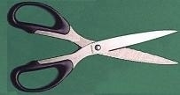 Scissors - steel, with black handles - 16 cm