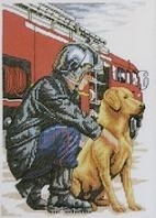 De Redders, Labrador en brandweerman - The Rescuers, Labrador and firefighter  aida