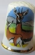 Thimble - 029 - bone china - deer