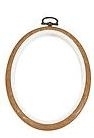 Flexi hoop, ovaal - hout kleur - 14 x 10 cm - Oval flexi hoop - wood grain