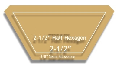 2.5 inch - snijmal voor Hexagon - Half - Cutting mal for Hexagon 2.5 inch