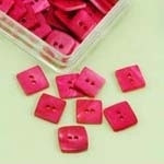 Buttons - Mother of Pearl - square - 10 mm - pink