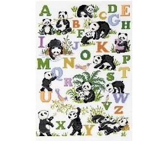 Panda Alfabet - geborduurd - Panda ABC - finished