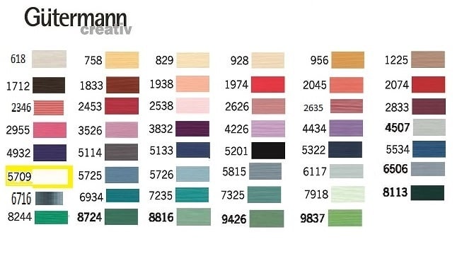 Gutermann Thread Color Chart