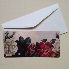 Postkaart met prachtig vintage bloemen design, inclusief envelop. *** Uitverkocht ***