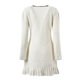TWEED WIT ZWART MET MOUWEN JURK By Yessey