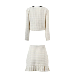 TWEED WIT ZWART MET MOUWEN SET By Yessey