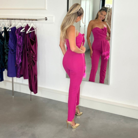 IN TRANCE HOTPINK JUMPSUIT By Yessey