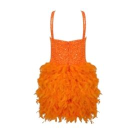 ORANJE FEATHER FEESTJURK By Yessey