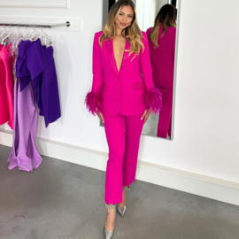 SPRINKLE & FEATHER HOTPINK SUIT  By Yessey