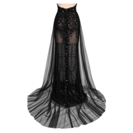 EXCLUSIEVE AVONDJURK ZWART MET STENEN By Yessey